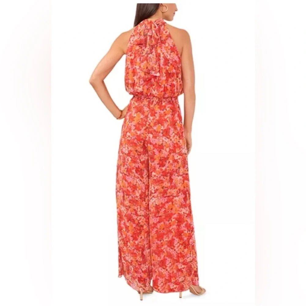 Vince Camuto Floral High Neck Jumpsuit - Picture 2 of 6